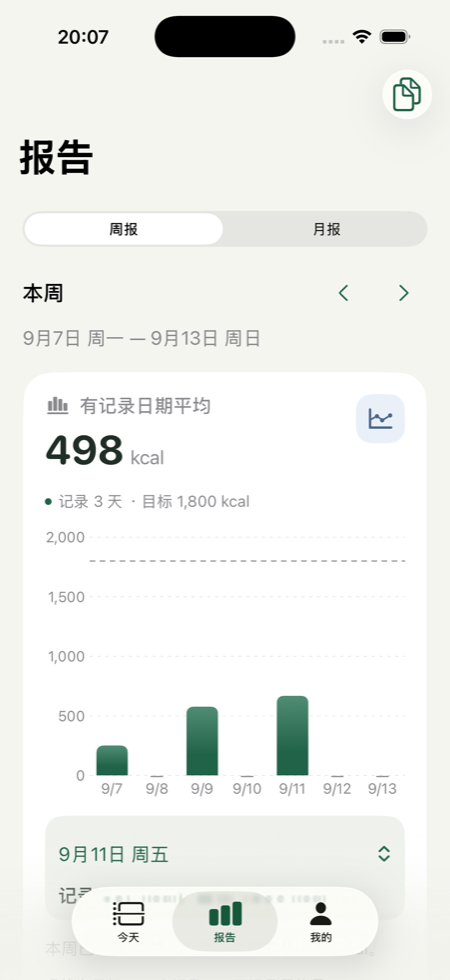 iOS 报告页预览